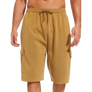 Conjunto de pantalones cortos de malla desgastada de tela de algodón Vintage para hombre, pantalones cortos transpirables de verano con logotipo personalizado Simple para hombre - Product Image 1