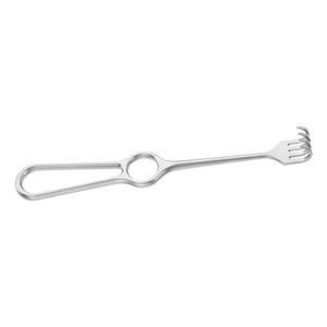 Écarteur de plaie KOCHER à 4 pointes semi-affûtées, 220 mm (8,34 po), profondeur 16 mm, largeur 20 mm, crochet cutané, écarteur chirurgical - Product Image 3