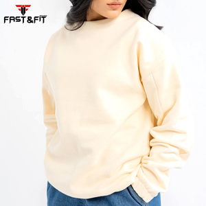 Nuevo Diseño, Secado Rápido, 100% Algodón, Estampado Frontal, Colores y Tallas Personalizadas, Sudaderas con Hombros Caídos al por Mayor para Mujer, Unisex, Cuello Redondo - Product Image 2