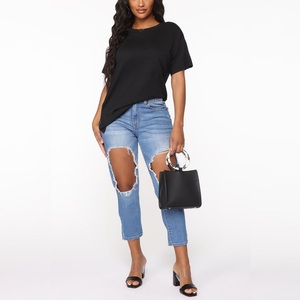 Camiseta de Cuello Redondo Color Lavanda para Mujer, Algodón Suave, Estilo Americano y Británico, Top Minimalista, Transpirable, Ecológico, Corte Regular, Informal y Bonito - Product Image 3