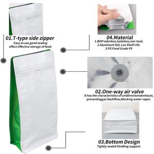 Custom Printed Stand up Coffee Bag with Resealable Zipper Aluminum Foil <b>Laminated</b> Plastic <b>Pouch</b> for Heat Sealing Food Packaging - Product Image 6