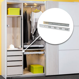 Set di 5 guide per cassetti a piena estensione 45mm di altezza 400mm di profondità con cuscinetti a sfera per cassetti a tutta estensione Emuca - Product Image 2