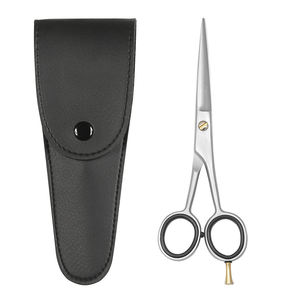 Tijeras de corte de pelo de borde de afeitar de alta calidad Extra afiladas 6,5 ''tijera de salón de peluquería de acero inoxidable alemán con Funda de cuero Pu - Product Image 1