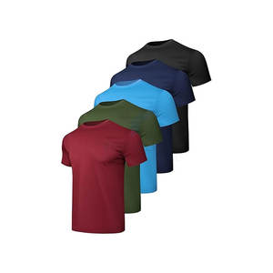 เสื้อออกกำลังกายผู้ชาย เสื้อวิ่ง เสื้อยิม แห้งเร็ว แขนสั้น ระบายอากาศ ซับเหงื่อ ผ้าฝ้าย 100% แบบลำลอง - Product Image 1