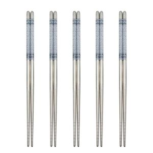 Baguettes en métal faites à la main, ensemble de baguettes de sushi réutilisables pour nouilles chinoises, ensemble de baguettes en acier inoxydable avec logo personnalisé japonais - Product Image 5