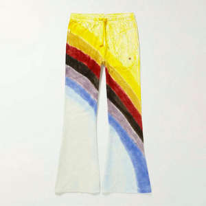 กางเกงวอร์มผ้าฝ้ายเทอร์รี่กางเกงขาบานย้อมสีลายทางสำหรับผู้ชายกางเกงวิ่ง2025 - Product Image 3