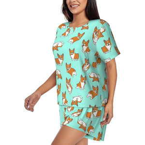 Precio razonable Conjunto de camiseta y pantalones cortos de dos piezas para mujer Nueva llegada Diseño personalizado Sublimación Conjunto de camiseta y pantalones cortos de gran tamaño para mujer - Product Image 1