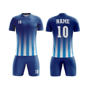 100% poliéster Transferencia de Calor secado rápido transpirable media manga deporte fútbol Jersey venta al por mayor hombres equipo de fútbol conjunto - Product Image 5