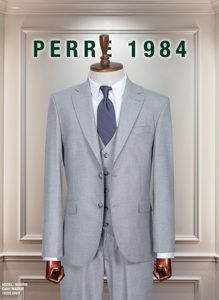 Costume d'affaires noir en laine pour homme, simple boutonnage, col à revers, coupe droite, infroissable, style britannique - Product Image 2