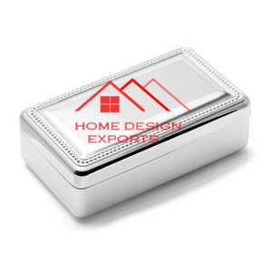 Último diseño espejo plata acabado en relieve diseño Metal joyero niño aspecto de lujo caja de Metal para el hogar - Product Image 2