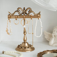 LAOKE Présentoir à bijoux Présentoir à collier Porte-collier en forme de T Organisateur de bijoux de table en métal plaqué Tour