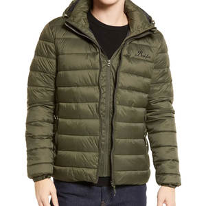 Quantité minimale de commande bas hommes veste d'hiver coupe-vent chaud coupe-vent vers le bas rembourré manteaux mâle col montant doudoune avec capuche zippée - Product Image 4