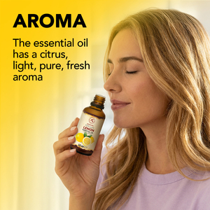 Aromatika 100% Pure Cold Pressed Lemon Peel Essential Oil 50ml Fresh Citrus Fragrance Natural Aromatherapy for Oily Skin - Product Image 3