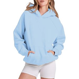 Sudadera con Capucha Deportiva para Mujer, Antiarrugas, Transpirable, Personalizada, con Hombros Caídos, con Cordón, Sudadera con Capucha de Algodón de Alta Calidad para Mujer - Product Image 1