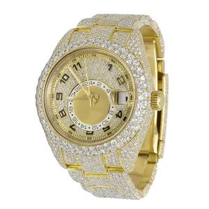 Calidad superior Acero inoxidable Mecánico Retro 7mm Business Charm Antiguo Totalmente helado VVS Clarity Moissanite Diamond Watch - Product Image 5