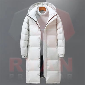 Blousons longs matelassés de haute qualité avec col montant et logo frontal, unisexe, couleur/design/impression personnalisés, grandes tailles, fourniture directe usine - Product Image 4