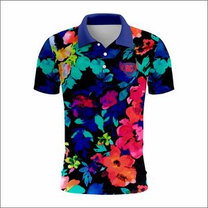Super Septembre Golf personnalisé coupe à sec pour polos haute qualité Polyester Spandex respirant décontracté grande taille Jersey Floral - Product Image 2