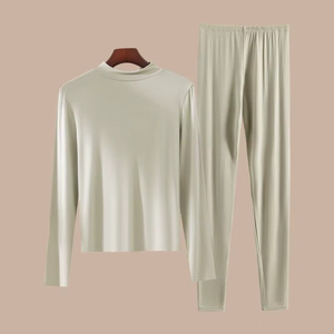 Women's Autumn Winter Thin Warm Set Full <b>Sleeve</b> Hooded Regular <b>Short</b> <b>Top</b> Above Knee Plus Size Underwear Sets - Product Image 2