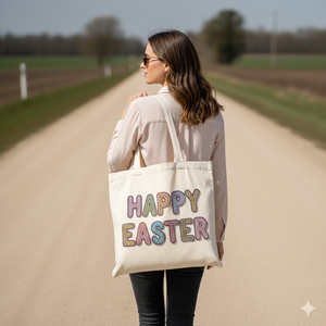 Bolsa de Lona Festiva Bordada de Gran Capacidad, Diseño de Conejito y Pollito, para Mujer, Uso Diario en la Playa - Product Image 5