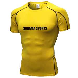 Nouveau maillot de compression respirant en polyester extensible à manches courtes MMA Rash Guards personnalisé pour le surf, les sports, la course à pied, le jogging, séchage rapide - Product Image 2