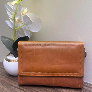 Bolso elegante de color marrón vintage, bandolera de cuero crujiente real, bandolera de hombro de alta calidad, bolsos multiusos para mujer - Product Image 4