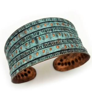2026 December High Handmade textured brass cuff Original Patina Cuff Vintage Oxidized <b>COPPER</b> LEAF Cuff for Women Made - Product Image 1