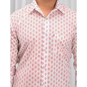 Chemise décontractée pour homme en coton imprimé à manches longues, motif floral et à pois, en tissu popeline et oxford, ODM, fourniture ODM - Product Image 2
