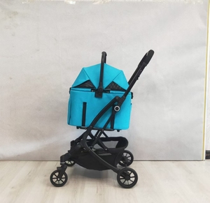 Léger pliable 4 roues Pet poussette chat transporteur pour petits chiens amortisseurs 20kg capacité Compatible vélo voyage - Product Image 6