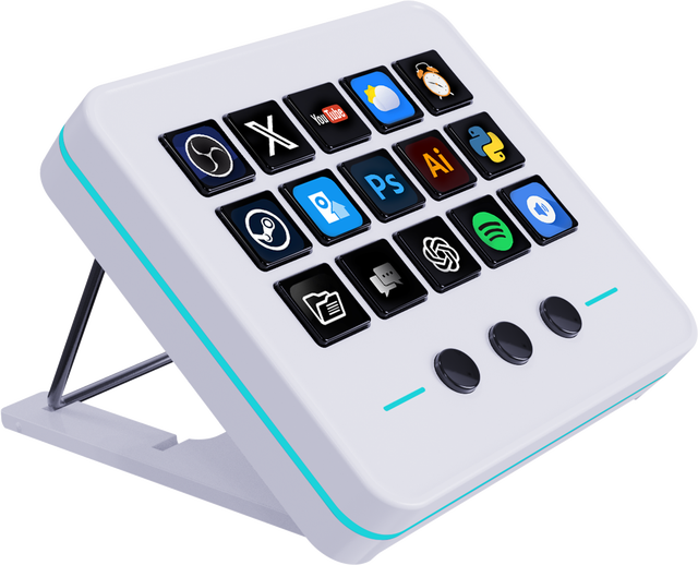 MiraBox M18 V3 Stream Controller with 15 LCD Macro Keys Dynamic Icons RGB Lighting for Mac PC Streaming Gaming