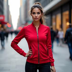 Chaquetas Bomber de béisbol para mujer, chaqueta Bomber de béisbol con cuello redondo de Color sólido, moda de invierno, ropa de abrigo Bomber Varsity para mujer - Product Image 1