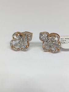 Pendientes de diamantes de oro blanco de 14 quilates con certificación IGI Producto aprobado HUID - Product Image 2