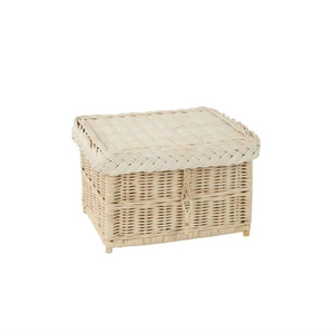 Cercueil compact carré en osier pour la crémation des animaux de compagnie, urne commémorative tissée naturelle, boîte minimaliste écologique, récipient de souvenir - Product Image 5