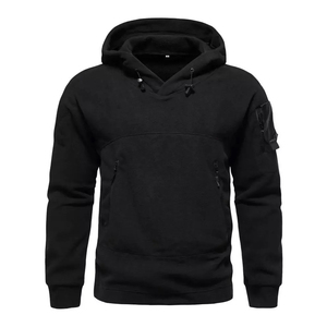 Jersey de manga larga Sudadera con capucha de mezcla de lana suave Jersey con cremalleras cortas y bolsillos laterales - Product Image 5