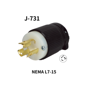 Prise industrielle Hubbell compatible J-731 15A à verrouillage par torsion NEMA L6-15, prise verrouillable standard avec mise à la terre, réutilisable, robuste - Product Image 1