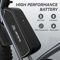Vélo de montagne électrique JANSNO X50 pour adultes, moteur sans balais 750W, batterie amovible 48V 14Ah, assistance au pédalage à 7 niveaux, pneus larges
