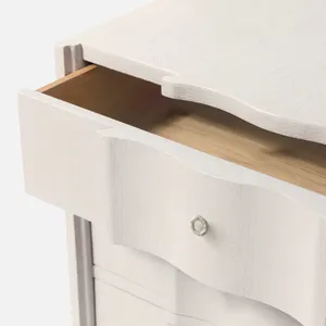 Mesita de Noche de 30 Pulgadas - Elegante Mesita de Noche Gris Francés con Detalles Hechos a Mano |   Decoración de Dormitorio con Estilo Costero Natural - Product Image 3