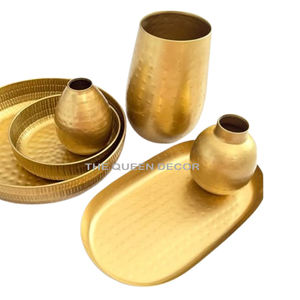 Nouvelle arrivée en forme de quatre en acier inoxydable fer métal ensembles doré Antique fini côtier Vase floral Vase à fleurs décoratif - Product Image 6