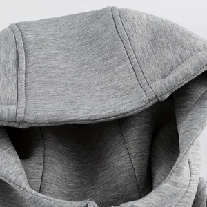 Men's Solid Color Hooded <b>Zip</b>-<b>Up</b> <b>Jacket</b>, Casual Softshell Outerwear, Loose Fit Streetwear for Spring & Fall - Product Image 3