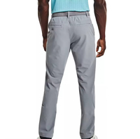 Pantalon homme gris clair coupe slim avec ceinture tissée et poches arrière avec logo – Motif personnalisé – Tenue décontractée – Fabrication OEM sur mesure
