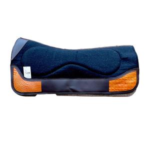 Premium Quality Custom Design Western Saddle <b>Pads</b> Synthetic Wool Durable Horse Riding <b>Felt</b> <b>Pad</b> Leather Patch Custom Logo - Product Image 1