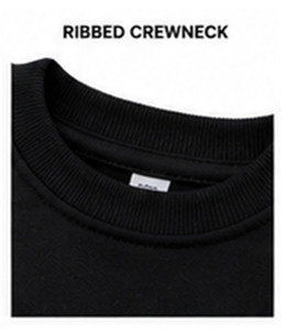 Black 1914 Chenille 100% Cotton Solid Mens Crew Neck Fleece Pullover Front Logo <b>Soft</b> Knitted Casual Winter <b>Hoodie</b> - Product Image 4