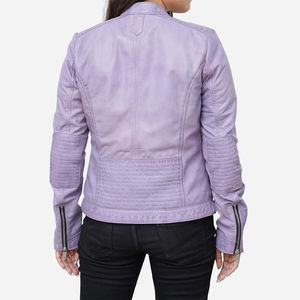 Chaquetas de Cuero de Moda para Mujer, Hechas a Medida, de Alta Calidad OEM, Piel de Oveja Original, Transpirables, con Cremallera, Chaqueta de Invierno con Logotipo Original - Product Image 3