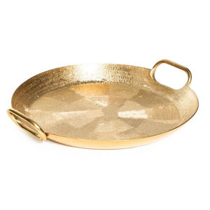 Plateau de service ovale en laiton finition or de haute qualité, style classique, pour la présentation de plats, de collations, de desserts et de friandises - Product Image 6