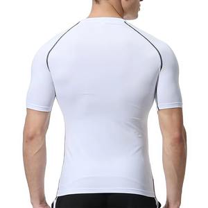 T-shirt de sport à manches courtes avec logo frontal, tissu doux, coupe musclée, 180g, style formel, uni, teinture unie - Product Image 6