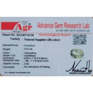 Zafiro facetado bicolor de 5.42 quilates, corte marquesa, cojín, estrella, ovalado, piedra preciosa suelta natural, 8 mm de altura con orificio de 1 mm, creado en laboratorio - Product Image 4