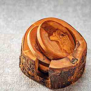 Top Selling Handicrafts <b>Slate</b> <b>Coaster</b> Square Walnut Mango Wood Custom Shape Indian Manufacture With High Quality - Product Image 4