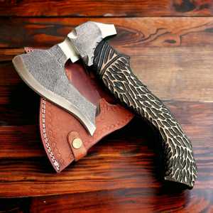 Hot Sale Hand Forged Carbon Steel <b>axe</b> with Long Blade Stylish Texture Handle Viking Pizza Cutting <b>axe</b> - Product Image 1