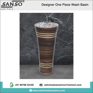 อ่างล้างจานเซรามิกทรงรีสีขาวทรงรีแบบหลุมเดียวดีไซน์ชิ้นเดียวผู้ผลิตอินเดียส่งออกทั่วโลก - Product Image 2