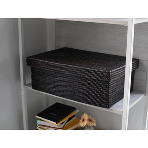 Cesta rectangular de ratán tejida a mano con tapa, cesta de almacenamiento hecha a mano, venta al por mayor, ecológica, hecha en Vietnam - Product Image 5