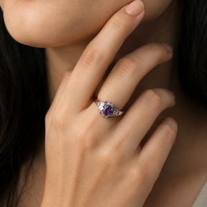 Pear-Shape <b>Jade</b> & Ruby Halo <b>Ring</b> Rhodium-Plated Yellow Gold IGI Certified Bezel Setting - Product Image 5